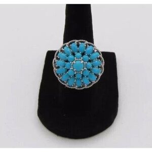 Heritage Gems Sterling Silver Sleeping Beauty Turquoise "Signature" Ring Size 6